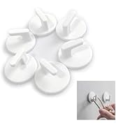 Lightstar 6 Pcs Adhesive Plastic Hooks - Small Wall Hooks for Hanging, Drill-Free, Seamless - Kit...