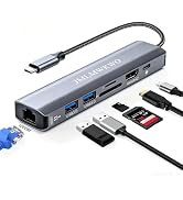 7-in-1 USB C Multiport Dock, 4K 60Hz HDMI Output, 100W PD Power Delivery, Gigabit Ethernet, 2xUSB...