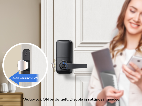 Auto-lock adjustable from 1 to 99 seconds