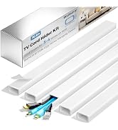 Cord Covers for 3-4 Wires on Wall, Wuitaouy 70.8in Cord Hider Kit, Self-Adhesive Wire Hider Wire ...