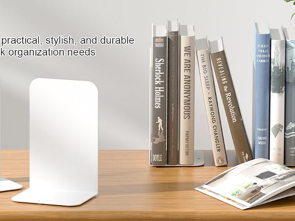 white bookends