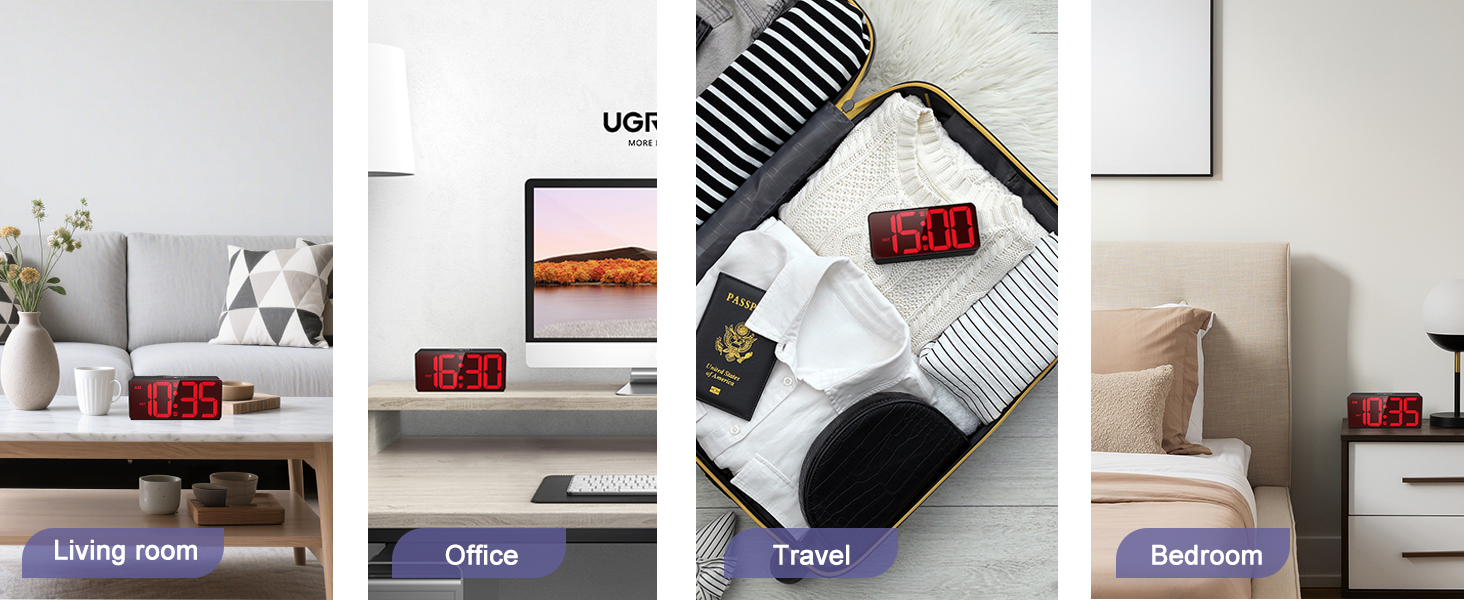 Battery Operated Digital Clock for Travel