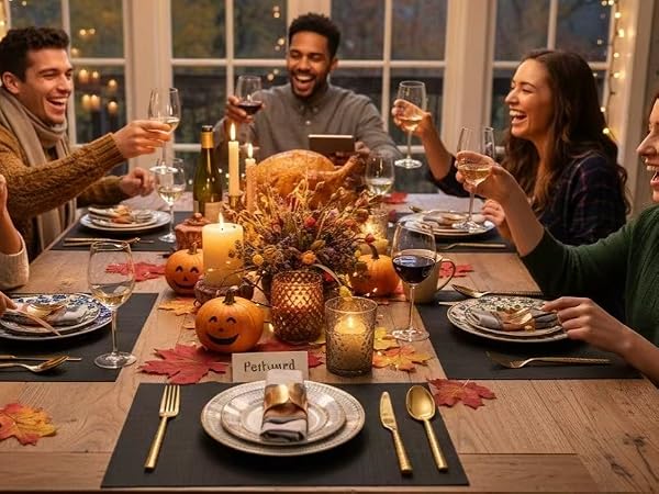 black placemats