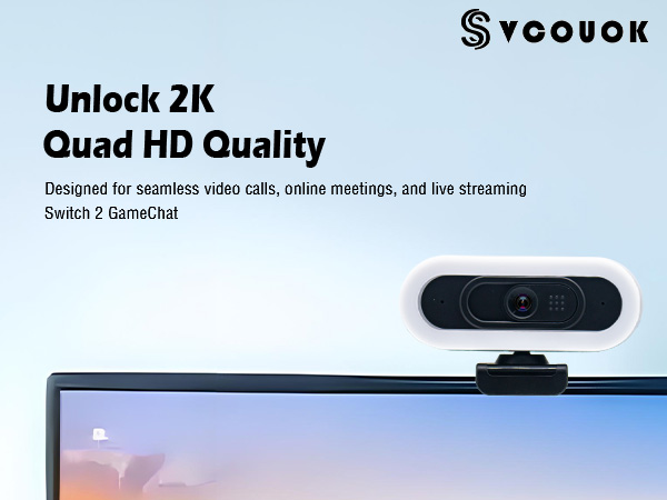 Svcouok 2K webcam delivers Quad HD clarity for calls/meetings/streaming
