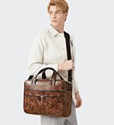 Shrrie Leather Messenger Bag for Women 16 inch Womens Laptop Bag,Water-Resistant Vintage Briefcas...