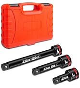 ZAHX 3/4-Inch Drive Impact Extension Bar Set, 3 Piece Socket Extensions 4" 6" & 10", Embossed Siz...