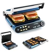 ARLIME Panini Grill Press Sandwich Maker, 1200W Electric Griddle with LED Touch Panel, 7 Grilling...