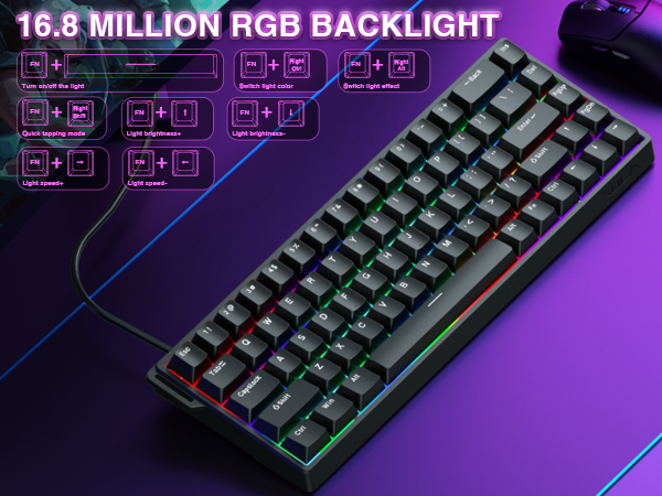 RGB backlit light up keyboard