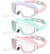 CIFOYA Kids Swim Goggles, 3 Pack Swimming Goggles for Kids 4-16, Anti-Fog UV Protection Pool Glas...