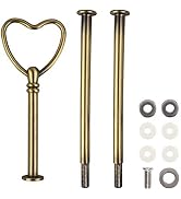 Happy Will 3 Tier Heart Shape Metal Cake Stand Holder Heavy Duty Fruit Plate Handle Fittings Hard...