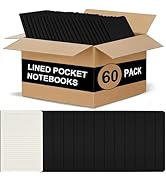 ZCZN 60 Pack Kraft Pocket Notebooks Bulk, 3.5 X 5.5 Inches Lined Paper Journaling Notebooks, 30 S...