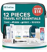 TrekTote 12 Piece Men’s Travel Toiletry Kit TSA Approved Travel Size Toiletries Set Hygiene Kit w...