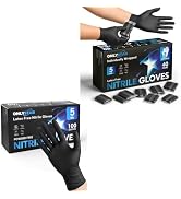 ONLYSTAR 5 Mil Black Disposable Nitrile Gloves Large (40 Pairs Individually Wrapped + 100pcs Bulk)