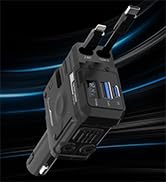 Retractable Car Charger Black