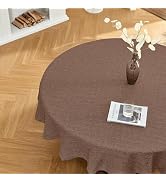 BALCONY & FALCON Round Tablecloth Washable Wrinkle Resistant and Water Proof Table Cloth Decorati...