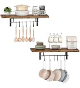 CHOEZON Wall-Mounted Pot Racks, Set of 2 Hanging Pot Rack, Vintage Pot Hangers for Kitchen with 1...