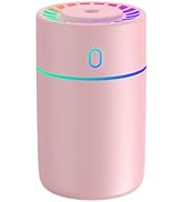 DONGKER Portable Mini Humidifier,230ml USB Powered Mini Humidifier with Colorful Lights & 2 Mist ...