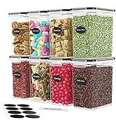 DWËLLZA KITCHEN Airtight Food Storage Container Set - 8 Pieces 1.4L - Plastic BPA Free Kitchen Pa...
