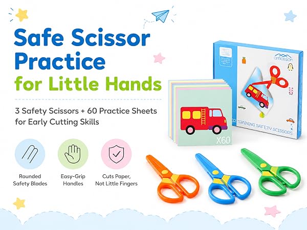 3-Pack Toddler Safety Scissors Kit