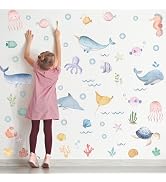 Ocean Animal Wall Decals,Under The Sea Whales Wall Decal Stickers,Under The Sea Wall Decals,Remov...
