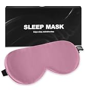 Silk Sleep Mask 100% 22 Momme Mulberry, Sleep Eye Mask for Women Men, Blackout Blindfold with Adj...
