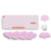 ToLuLu Enlarged Mouse Pad, Memory Foam Gel Keyboard Wrist Rest Pad Set, Leather Ergonomic Mouse W...