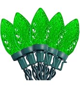 C9 Christmas Lights, 50 LEDs 24.5FT Faceted String Lights Connectable Commercial Grade Indoor Out...