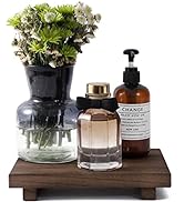 Small Bathroom Counter Organizer Wooden Decorative Trays Rectangular Cosmetic Holder for Kitchen,...