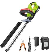 VIVOSUN 20" Cordless Hedge Trimmer, 20V Electric Bush Trimmer, 1400 RPM Shrub Trimmer, Dual-Actio...