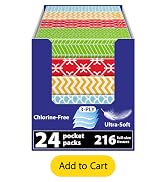 Funwares White Facial Travel Tissue Packs, Non-Bleach, Chlorine-Free, Compact Pocket Tissues for ...