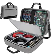 SNIGJAT Audio Mixer Case (Size:15.5"x 13" x 6"), Protective DJ Mixer Bag with 10mm Padding, Large...
