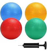 SPORTIC 8.5-inch Playground Ball, Pack of 4 Playground Balls with Air Pump, Bouncing Kickballs Do...