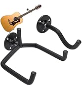 WADORN 2 Set Guitar Wall Mount, Acoustic/Electric/Classical Guitar Wall-mounted Display Ukulele W...