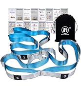Foyer Nuage Stretch Bands for Exercise, Non Elastic Yoga Stretching Strap with Loops, 3.8cm x 2.4...
