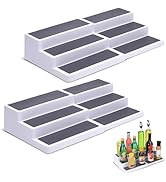 3-Tier Expandable Spice Rack, Plastic Spice Rack Organizer for Cabinet, Adjustable Length, Non-Sk...