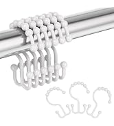 Amazer Plastic Shower Curtain Hooks, Shower Curtain Hooks Rings, Double Shower Curtain Hooks, Sho...