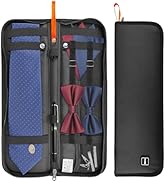 Travel Tie Case - Men's Necktie Gift Box, Rectangle Shape, Anti-Wrinkle Storage for Business, Bow...