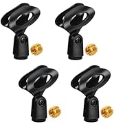 5 Core Mic Clips for Stands 4Pcs Microphone Clip Holder Universal Adjustable with 5/8" Male to 3/...