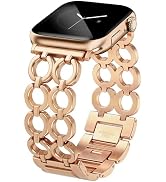 JR.DM Gold Bands for Women Compatible with Apple Watch 38/40/41/42/44/45/46/49mm Adjustable Stain...