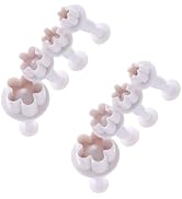 8Pcs White Flower Plunger Cookie Cutter DIY Blossom Flower Cake Fondant Mold Plastic Cake Decorat...