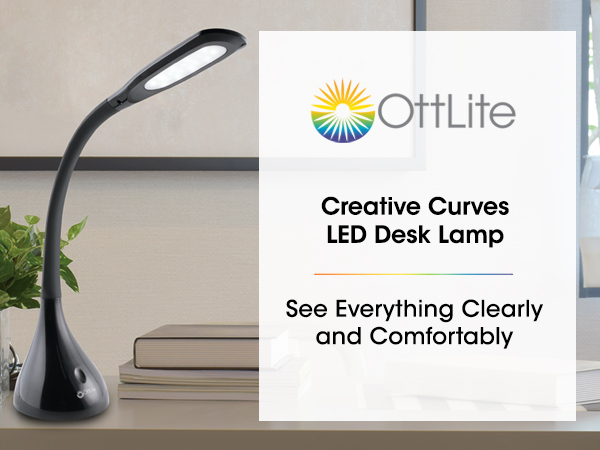 Creative Curves LED Desk Lamp Flexible Neck Brightness Levels Touch Sensitive Switch Table Light