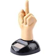 Car Dashboard Solar Powered Mid Finger Shaking Dancing Figure Decorative Figures Playsets, Car De...