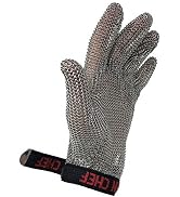 KLEEN CHEF Stainless Steel Cut Resistant Gloves | Heavy Duty Metal Gloves, Mesh Chainmail Butcher...