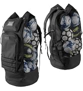 Fitdom Heavy Duty XL Soccer Mesh Equipment Ball Bag w/Adjustable Backpack Shoulder Strap Design f...