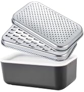 Cheese Grater with Container - Box Grater Cheese Shredder Lemon Zester - Graters for Kitchen Stai...