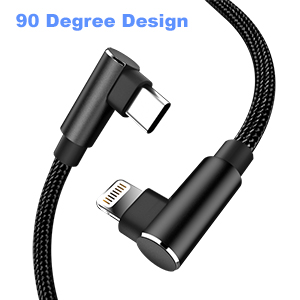 90 degree lightning cable 1ft iphone charger cable short