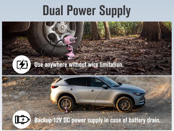 Battery Powered Tire Inflator - Dual Power