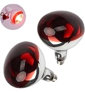 Sxminer 2 Pack Infrared Heat Lamp Bulb 275W Red Heat Bulbs for Chicken, Food Service, Brooder Coo...