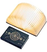 Uniwolk Book Lamp Book Lovers Gifts, Starry Sky Constellations Book Light 2 Colors, Foldable Pape...