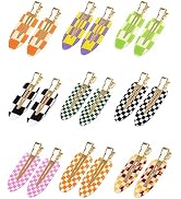 No Crease Hair Clips, 18 Pcs Checkerboard No Bend Hair Clips, Acrylic Resin Styling Makeup Crease...